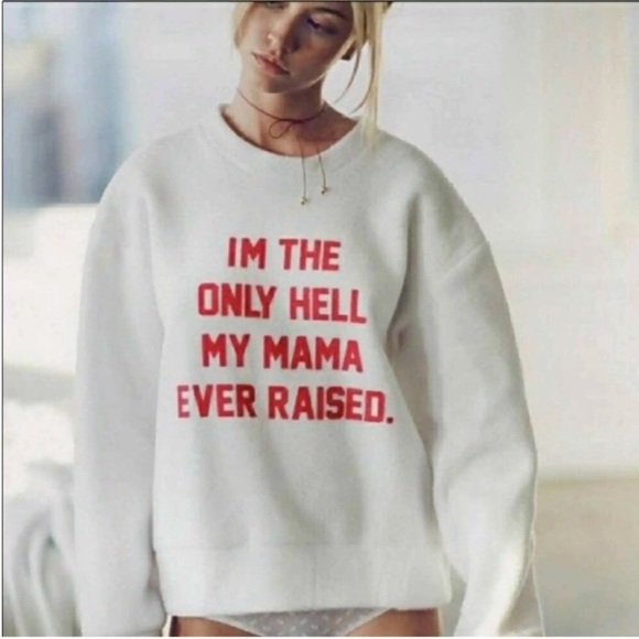 Daydream Nation Dolls Kill Only Hell Couch Crasher Oversized White Sweatshirt - Picture 3 of 8